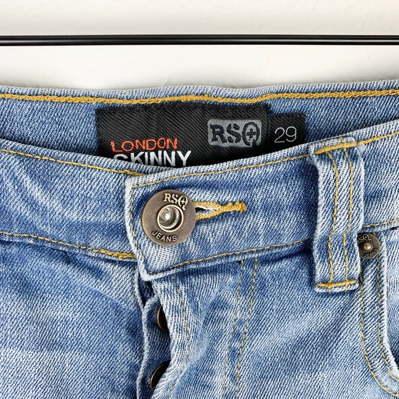 RSQ London Skinny Distressed Jean Shorts - Picture 2 of 3